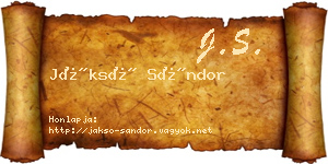 Jáksó Sándor névjegykártya